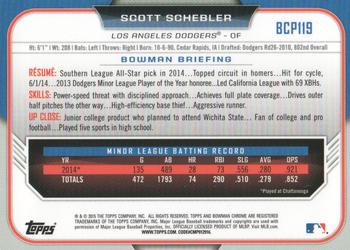 2015 Bowman - Chrome Prospects #BCP119 Scott Schebler Back