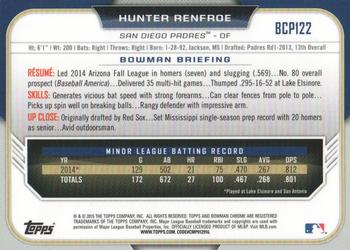 2015 Bowman - Chrome Prospects #BCP122 Hunter Renfroe Back