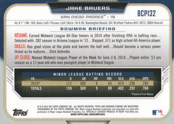 2015 Bowman - Chrome Prospects #BCP132 Jake Bauers Back