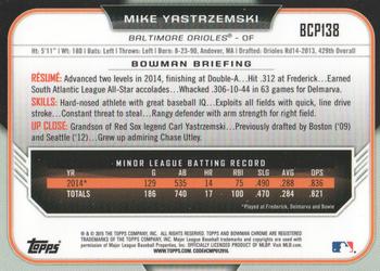 2015 Bowman - Chrome Prospects #BCP138 Mike Yastrzemski Back