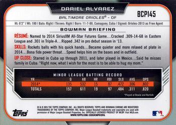 2015 Bowman - Chrome Prospects #BCP145 Dariel Alvarez Back