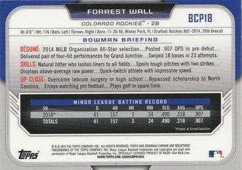 2015 Bowman - Chrome Prospects #BCP18 Forrest Wall Back
