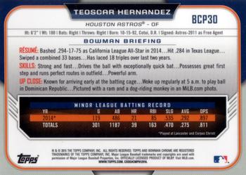 2015 Bowman - Chrome Prospects #BCP30 Teoscar Hernandez Back