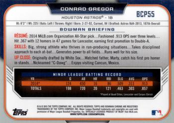 2015 Bowman - Chrome Prospects #BCP55 Conrad Gregor Back
