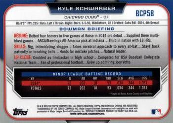 2015 Bowman - Chrome Prospects #BCP58 Kyle Schwarber Back