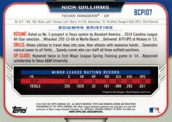 2015 Bowman - Chrome Prospects #BCP107 Nick Williams Back