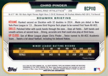 2015 Bowman - Chrome Prospects #BCP110 Chad Pinder Back