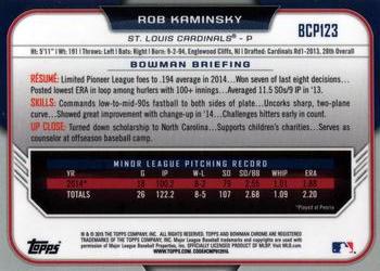 2015 Bowman - Chrome Prospects #BCP123 Rob Kaminsky Back