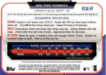 2015 Bowman - Chrome Rookie Autographs #BCAR-DP Dalton Pompey Back