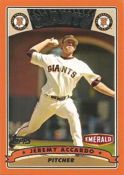 2006 Topps Emerald Nuts San Francisco Giants #1 Jeremy Accardo Front