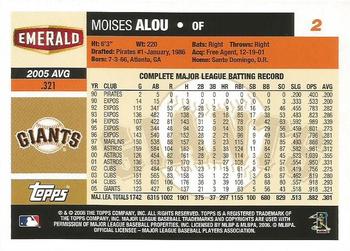 2006 Topps Emerald Nuts San Francisco Giants #2 Moises Alou Back