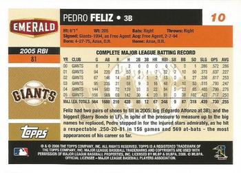 2006 Topps Emerald Nuts San Francisco Giants #10 Pedro Feliz Back