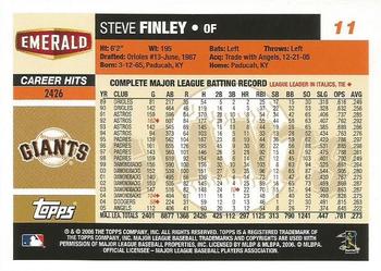 2006 Topps Emerald Nuts San Francisco Giants #11 Steve Finley Back