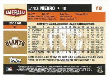 2006 Topps Emerald Nuts San Francisco Giants #19 Lance Niekro Back