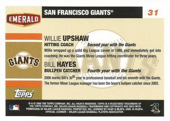 2006 Topps Emerald Nuts San Francisco Giants #30 Willie Upshaw / Bill Hayes Back