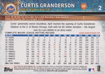 2015 Topps Opening Day - Purple #2 Curtis Granderson Back