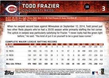 2015 Topps Opening Day - Purple #3 Todd Frazier Back