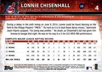 2015 Topps Opening Day - Purple #4 Lonnie Chisenhall Back
