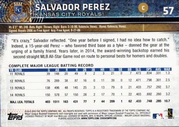2015 Topps Opening Day - Purple #57 Salvador Perez Back