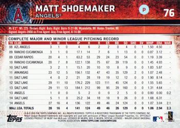 2015 Topps Opening Day - Purple #76 Matt Shoemaker Back