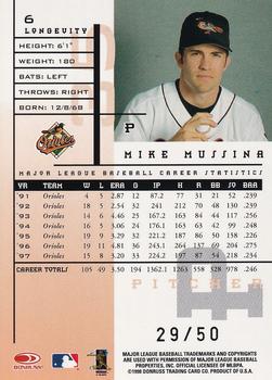 1998 Leaf Rookies & Stars - Longevity #6 Mike Mussina Back
