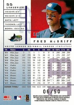 1998 Leaf Rookies & Stars - Longevity #55 Fred McGriff Back