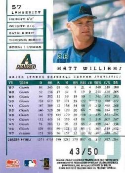 1998 Leaf Rookies & Stars - Longevity #57 Matt Williams Back