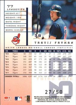 1998 Leaf Rookies & Stars - Longevity #77 Travis Fryman Back