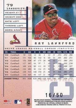 1998 Leaf Rookies & Stars - Longevity #79 Ray Lankford Back
