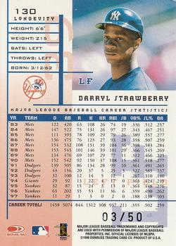 1998 Leaf Rookies & Stars - Longevity #130 Darryl Strawberry Back