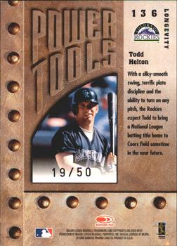 1998 Leaf Rookies & Stars - Longevity #136 Todd Helton Back
