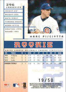 1998 Leaf Rookies & Stars - Longevity #296 Marc Pisciotta Back