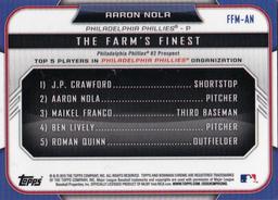 2015 Bowman - The Farm's Finest Minis #FFM-AN Aaron Nola Back