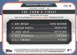 2015 Bowman - The Farm's Finest Minis #FFM-AR Addison Russell Back