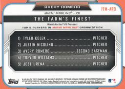 2015 Bowman - The Farm's Finest Minis #FFM-ARO Avery Romero Back