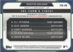2015 Bowman - The Farm's Finest Minis #FFM-AW Austin Wilson Back