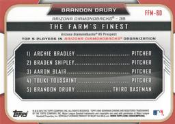 2015 Bowman - The Farm's Finest Minis #FFM-BD Brandon Drury Back