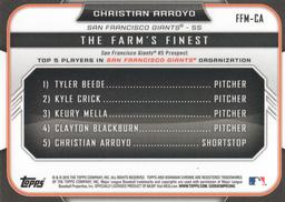 2015 Bowman - The Farm's Finest Minis #FFM-CA Christian Arroyo Back