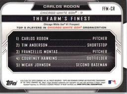 2015 Bowman - The Farm's Finest Minis #FFM-CR Carlos Rodon Back