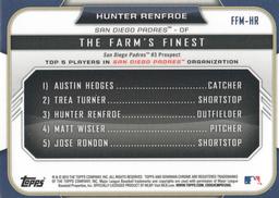 2015 Bowman - The Farm's Finest Minis #FFM-HR Hunter Renfroe Back