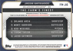 2015 Bowman - The Farm's Finest Minis #FFM-JAG Jacob Gatewood Back