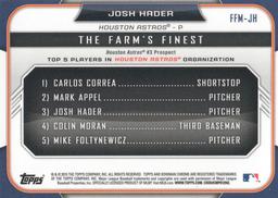 2015 Bowman - The Farm's Finest Minis #FFM-JH Josh Hader Back