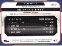 2015 Bowman - The Farm's Finest Minis #FFM-LO Luis Ortiz Back
