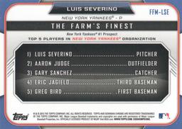 2015 Bowman - The Farm's Finest Minis #FFM-LSE Luis Severino Back