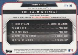 2015 Bowman - The Farm's Finest Minis #FFM-MF Max Fried Back