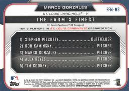 2015 Bowman - The Farm's Finest Minis #FFM-MG Marco Gonzales Back
