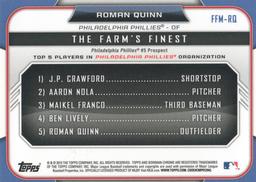 2015 Bowman - The Farm's Finest Minis #FFM-RQ Roman Quinn Back