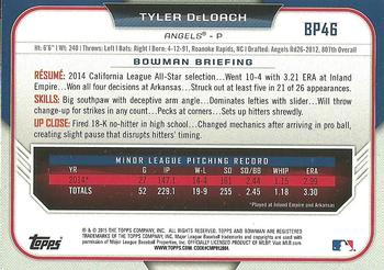 2015 Bowman - Prospects Yellow #BP46 Tyler DeLoach Back