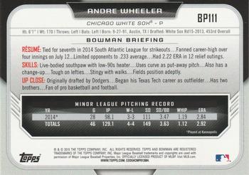 2015 Bowman - Prospects Yellow #BP111 Andre Wheeler Back
