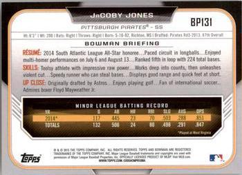 2015 Bowman - Prospects Yellow #BP131 JaCoby Jones Back